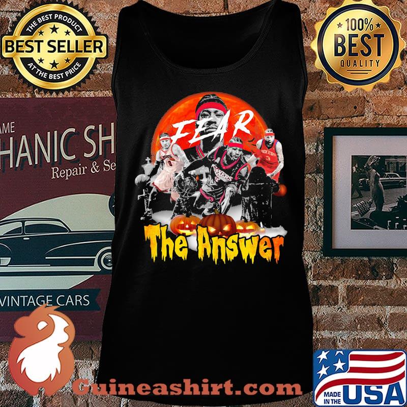Halloween fear the answer basketball sunset s Tank top