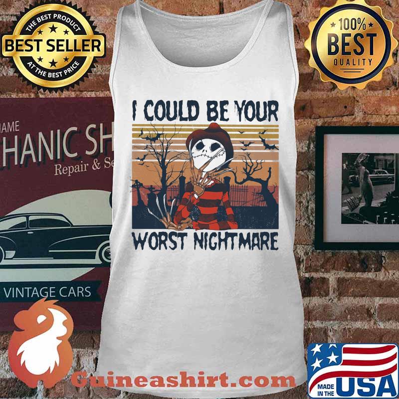 Halloween freddy krueger jack skellington i could be your worst nightmare vintage retro s Tank top