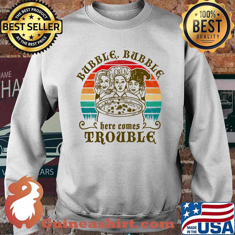 Halloween hocus pocus bubble bubble here comes trouble vintage retro s Sweater