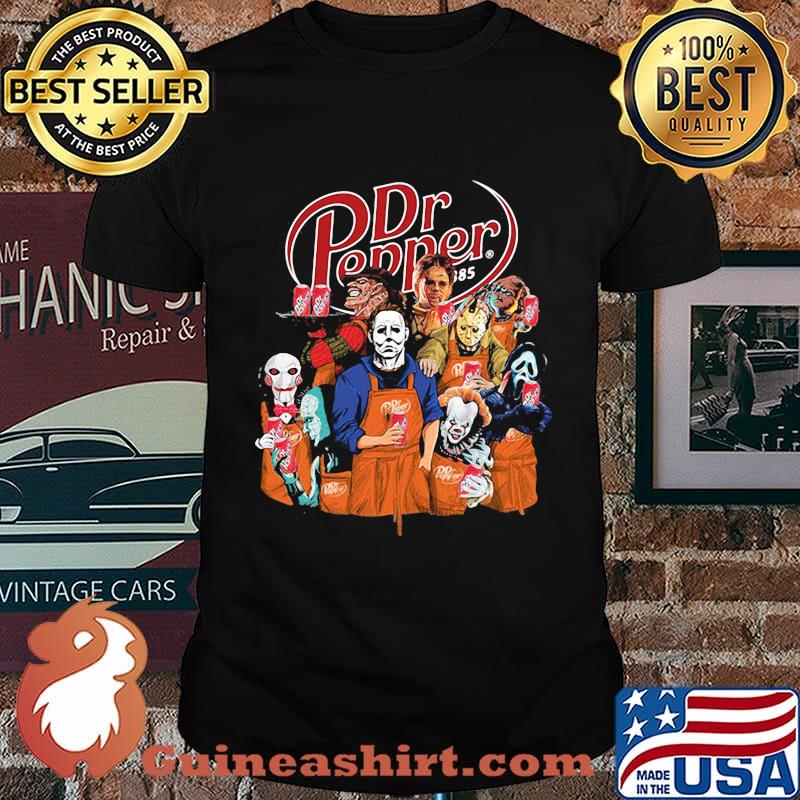 Halloween horror characters dr pepper logo shirt
