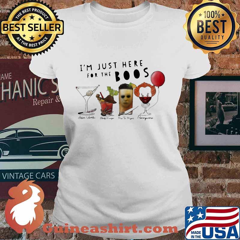 Halloween horror characters i'm just here for the boos s Ladies tee