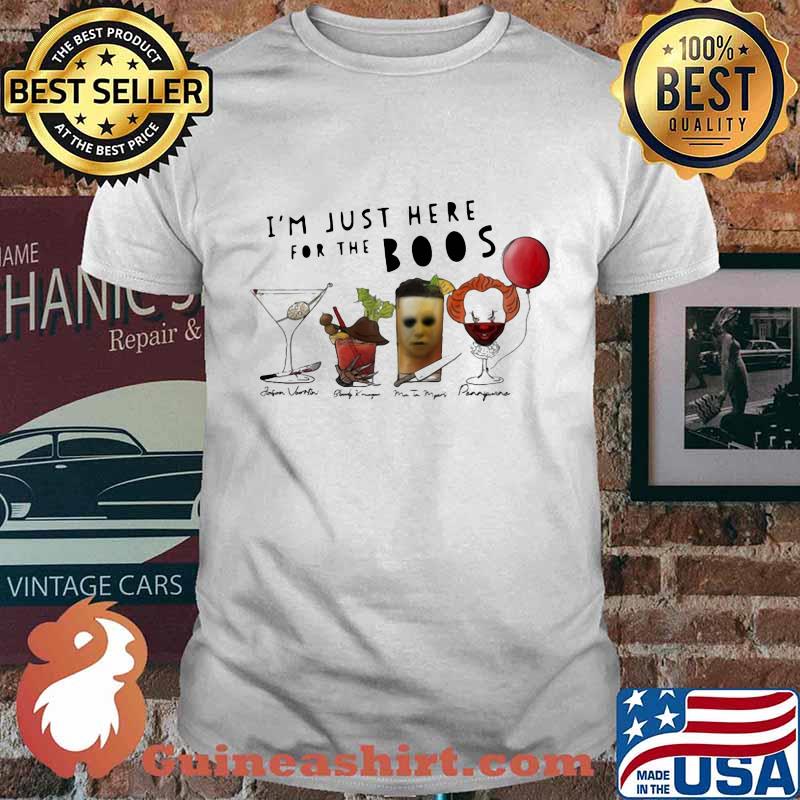 Halloween horror characters i'm just here for the boos shirt