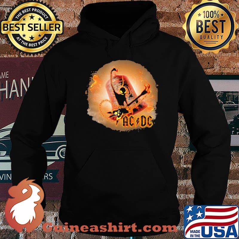 Halloween jack skellington playing guitar acdc band bell vintage s Hoodie