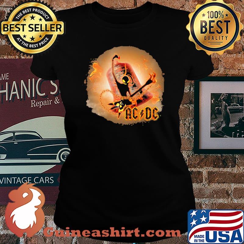 Halloween jack skellington playing guitar acdc band bell vintage s Laides tee