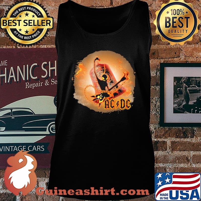 Halloween jack skellington playing guitar acdc band bell vintage s Tank top