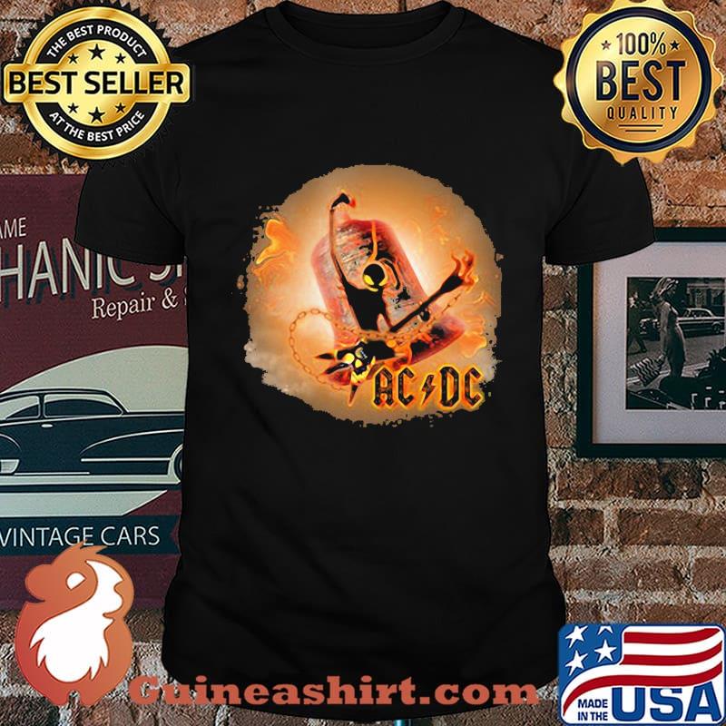 Halloween jack skellington playing guitar acdc band bell vintage shirt
