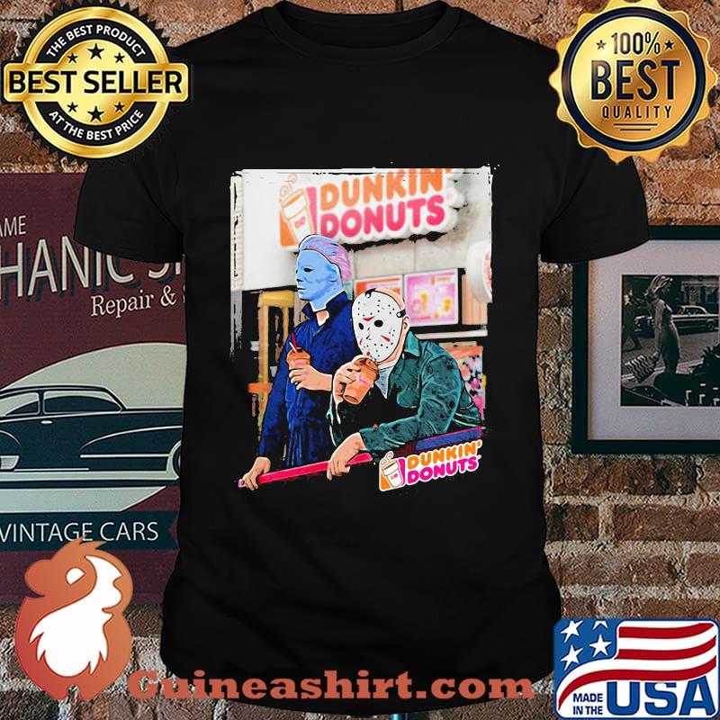 Halloween michael myers jason voorhees dunkin donuts shirt