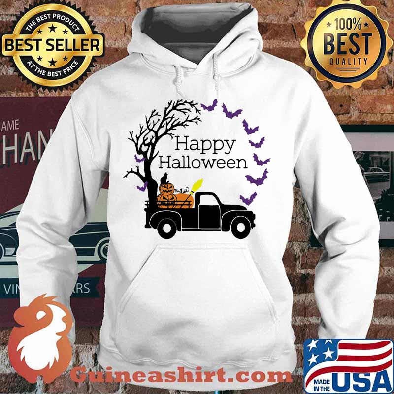Happy halloween bat and pumpkin car tree s Hoodie