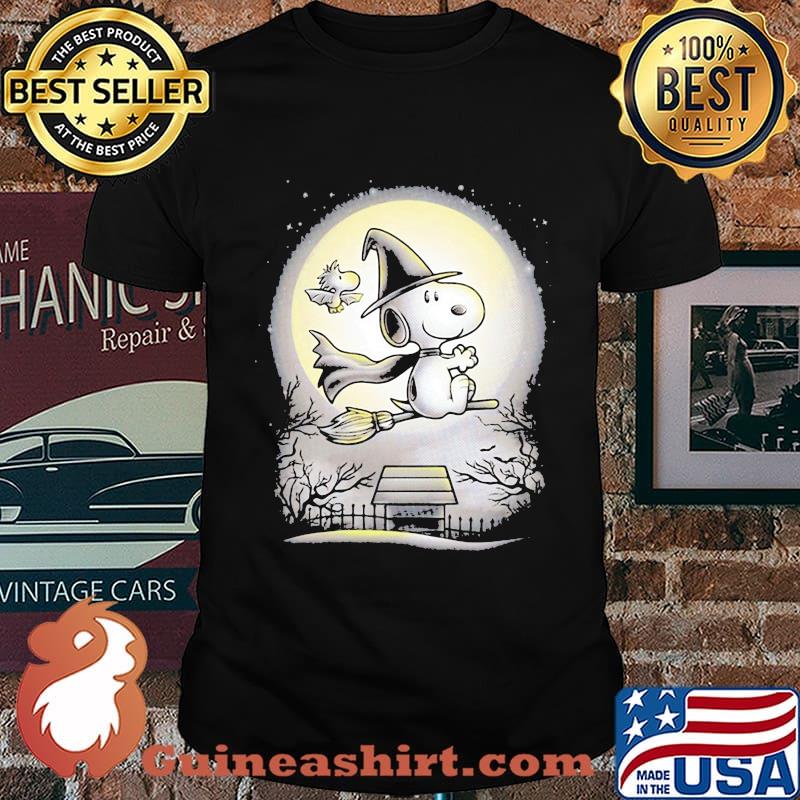 Happy halloween dog and woodstock witch moon shirt