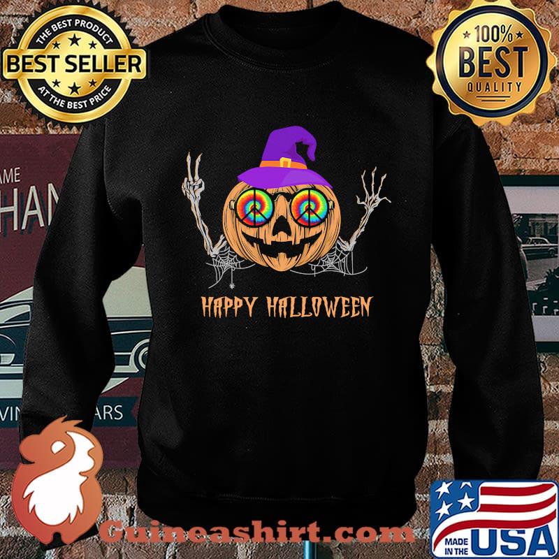 Happy halloween hippie pumpkin witch s Sweater