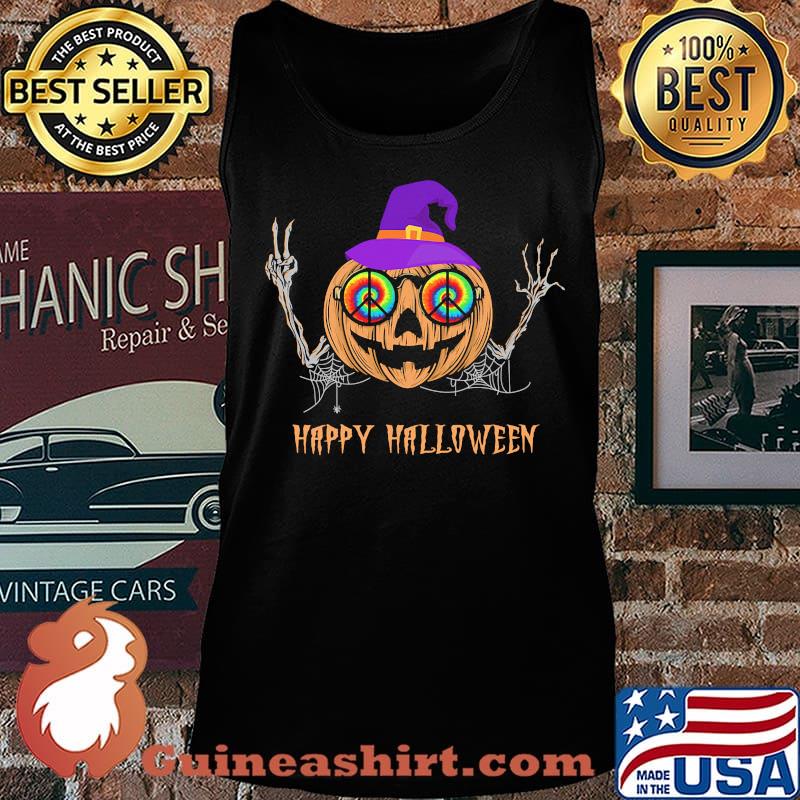 Happy halloween hippie pumpkin witch s Tank top