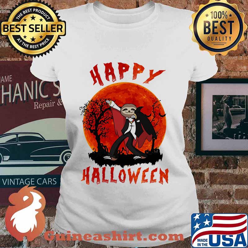 Happy halloween sloth sunset s Ladies tee