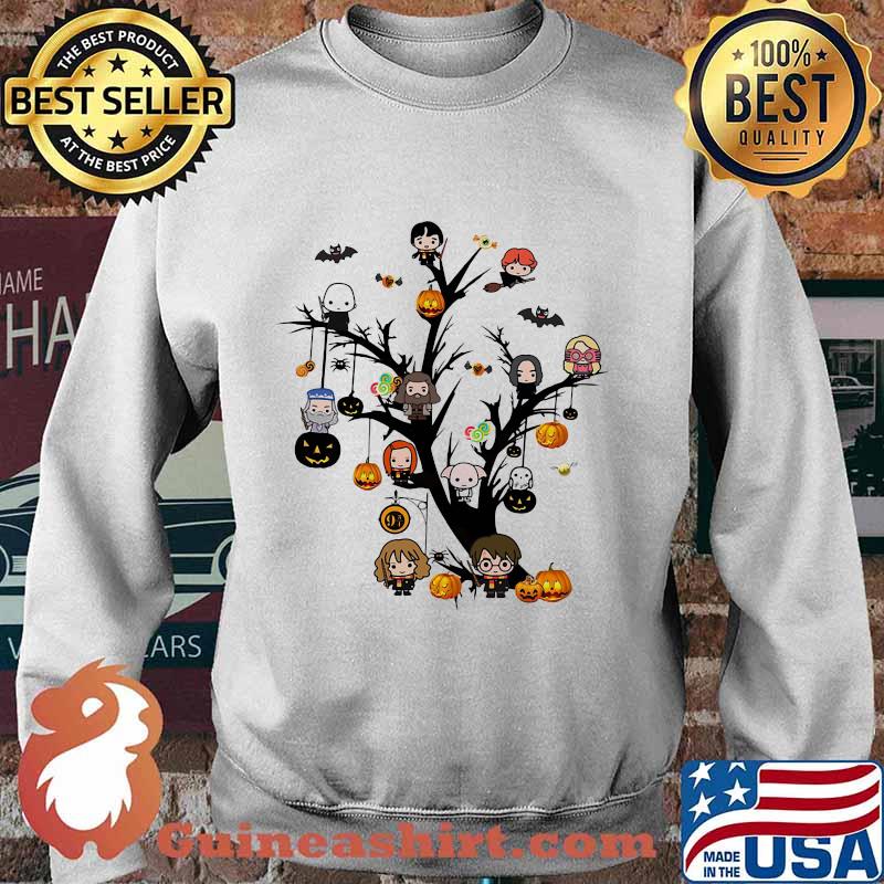 Happy halloween tree harry potter characters chibi witch s Sweater
