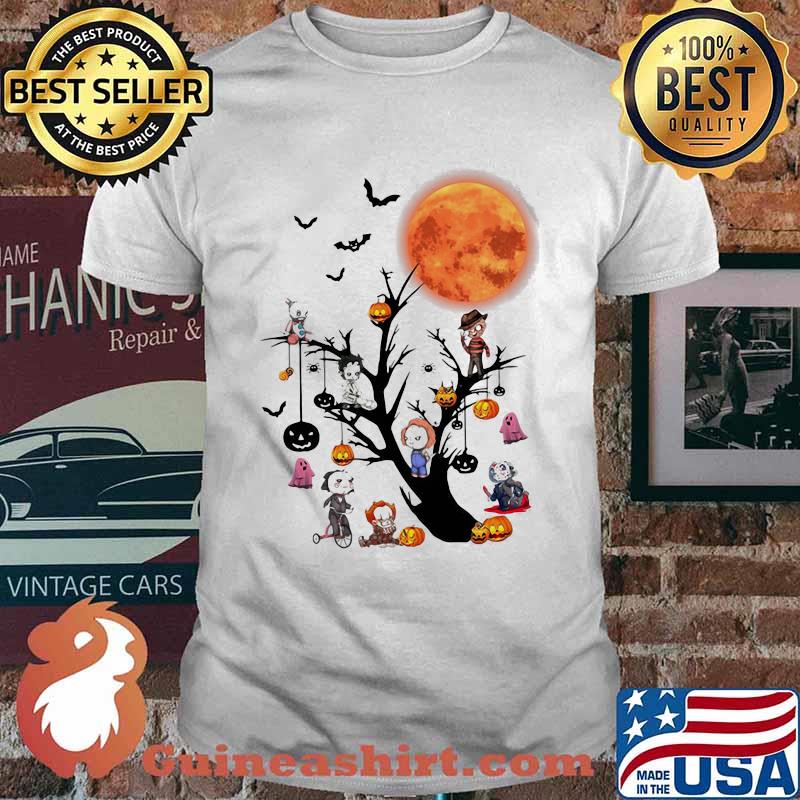 Happy halloween tree horror characters shirt