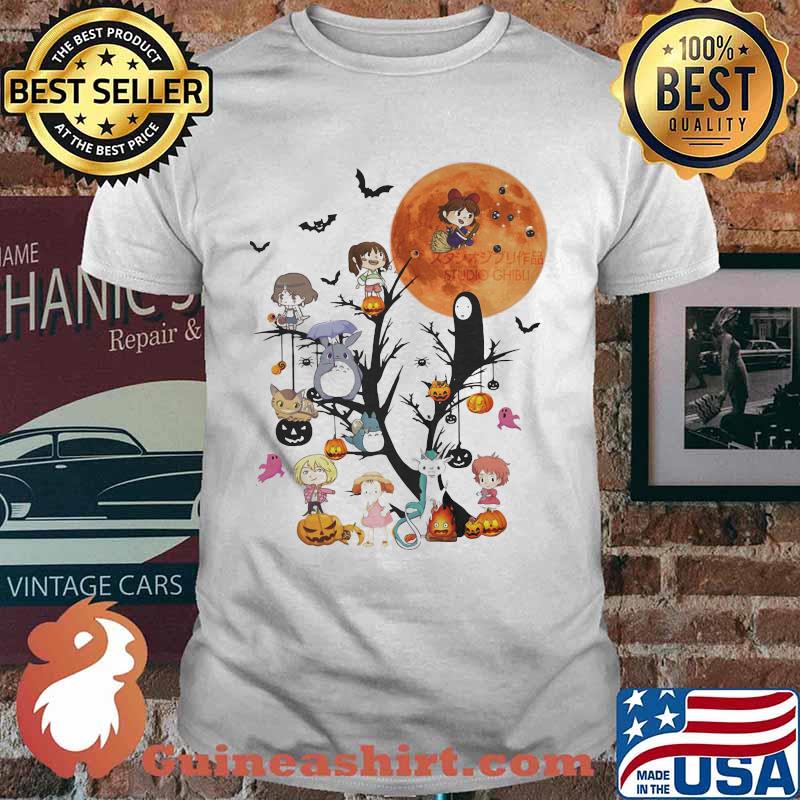 Happy halloween tree studio ghibli characters chibi shirt