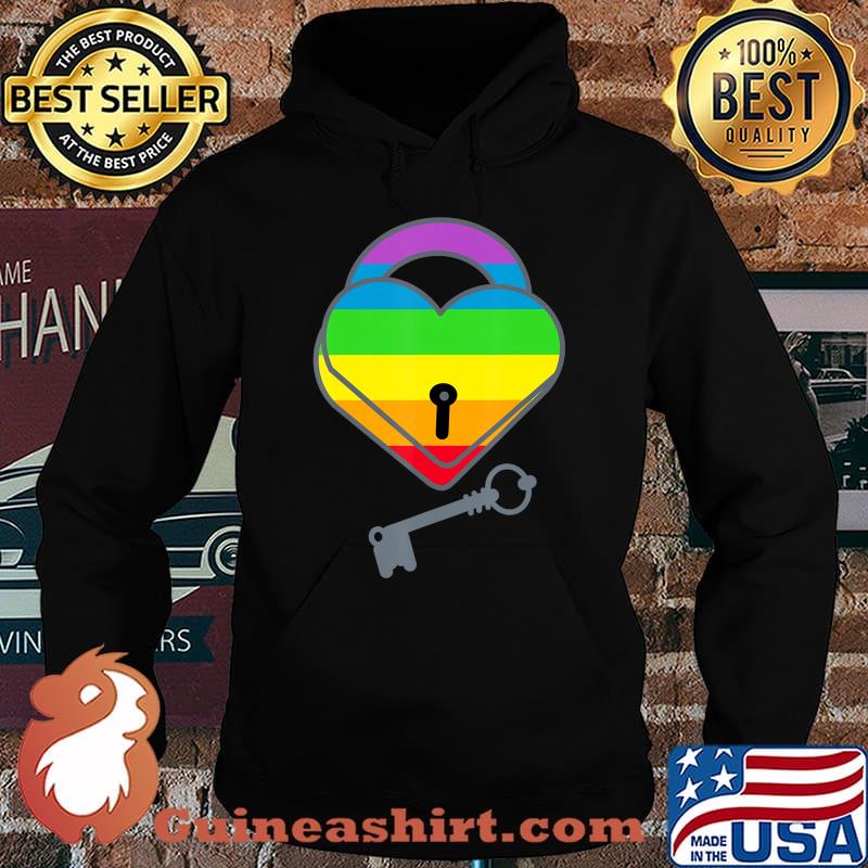 Heart Lock and Key Rainbow T-Shirt T-Shirt Hoodie