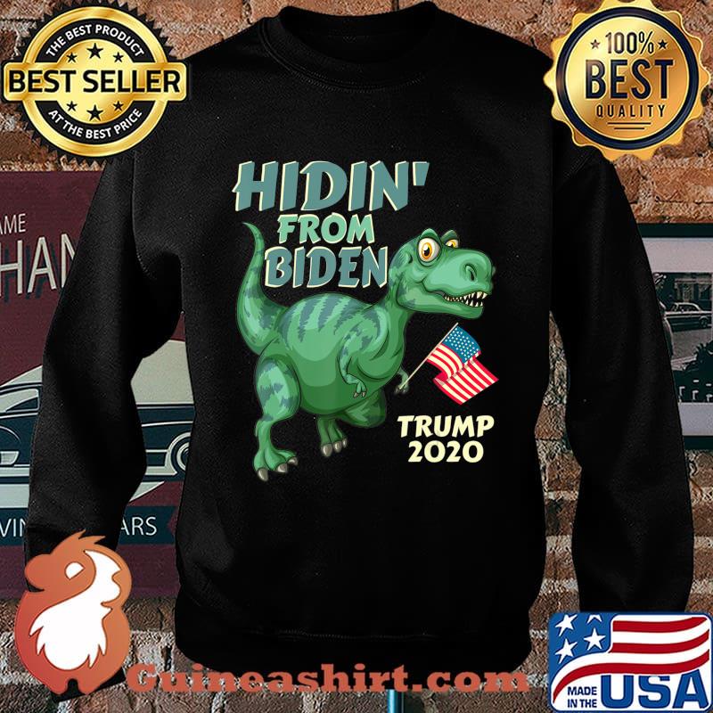Hiding from Biden shirt kids USA Flag T Rex Trump 2020 T-Shirt Sweater