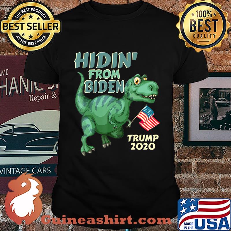 Hiding from Biden shirt kids USA Flag T Rex Trump 2020 T-Shirt