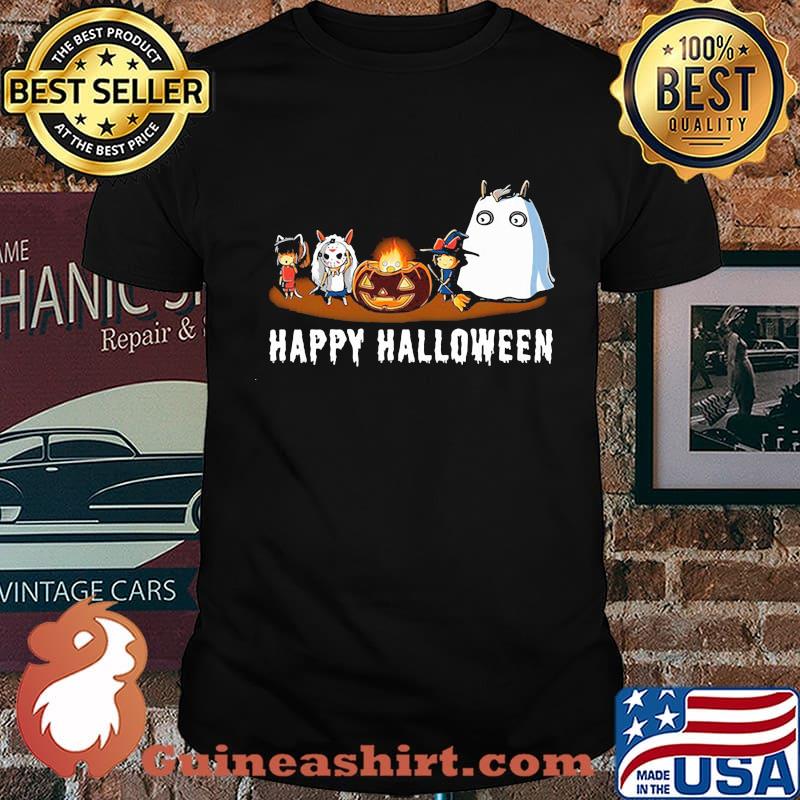 Horror characters cartoon happy halloween shirt
