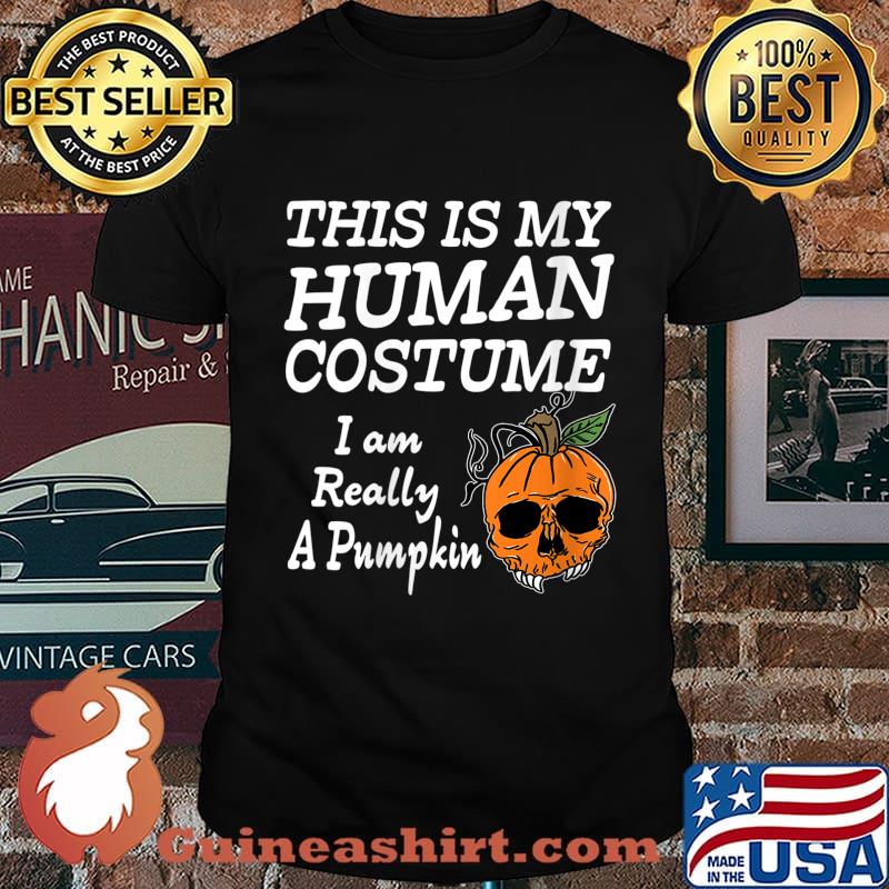 Human Costume Pumpkin Halloween Apparel Design Shirt