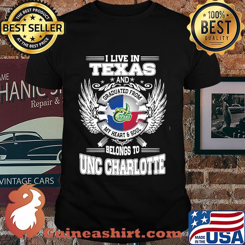 I live in texas and belong to unc charlotte shirt