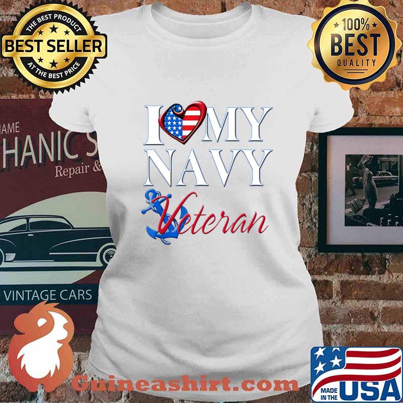 I Love My Navy Veteran Patriotic Sailor T-Shirt Ladies tee