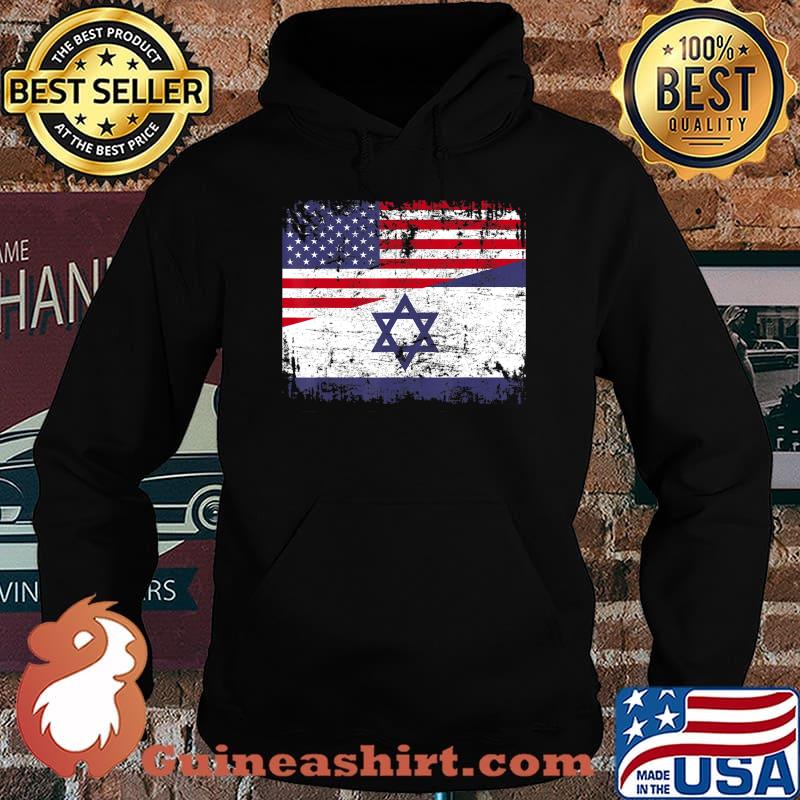 ISRAELI ROOTS Half American Flag USA ISRAEL FLAG T-Shirt Hoodie