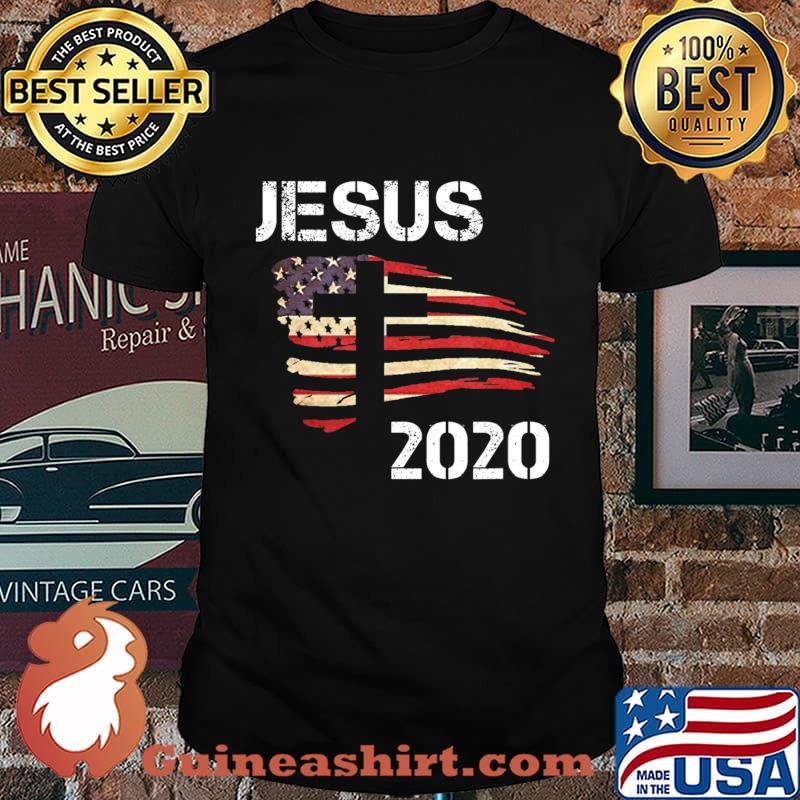 Jesus 2020 Christian Election Year President Vote Bless Flag T-Shirt