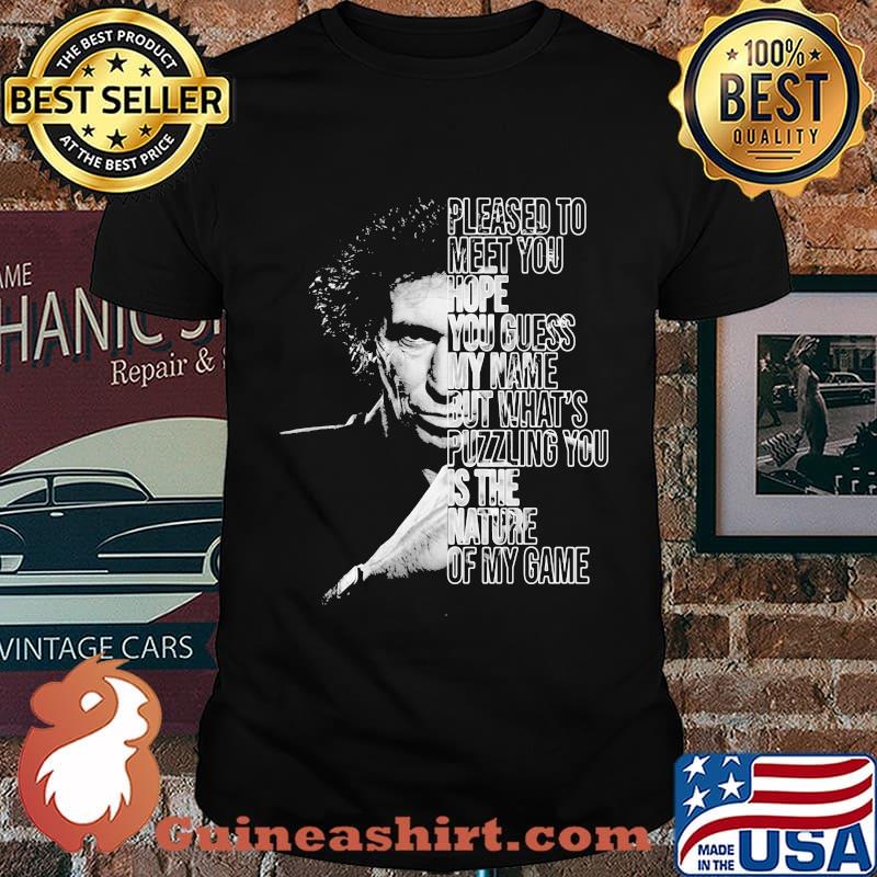 Jimi hendrix pleased to meet you hope you guess my name but what's puzzling you is the nature of my game shirt