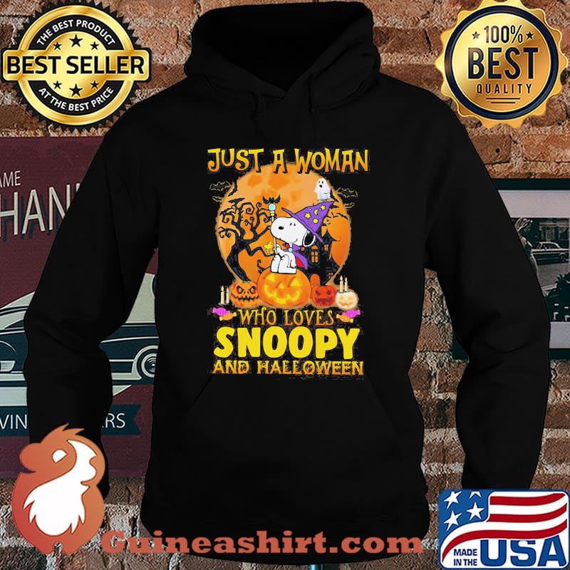 Just a woman who loves snoopy and halloween s Hoodie