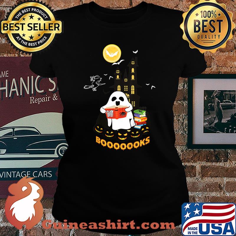 Kids Funny Halloween Ghost Reads Booooooks boo read books Gift T-Shirt Laides tee