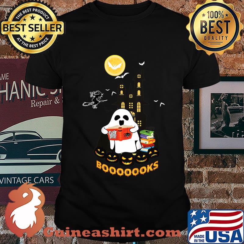 Kids Funny Halloween Ghost Reads Booooooks boo read books Gift T-Shirt