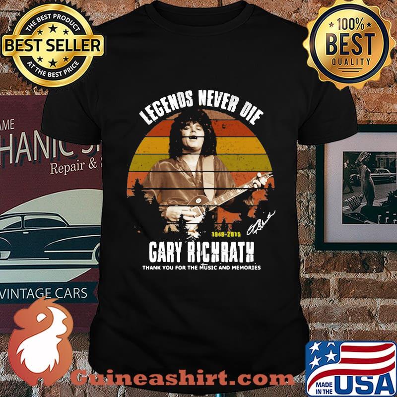 Legends never die 1949 2015 gary richrath thank you for the music and memories signature vintage retro shirt