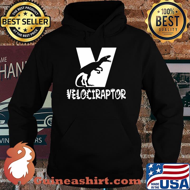 Letter V For Velociraptor, Funny Kids Dinosaurs T-Shirt Hoodie