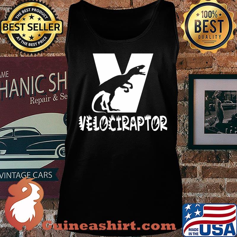 Letter V For Velociraptor, Funny Kids Dinosaurs T-Shirt Tank top