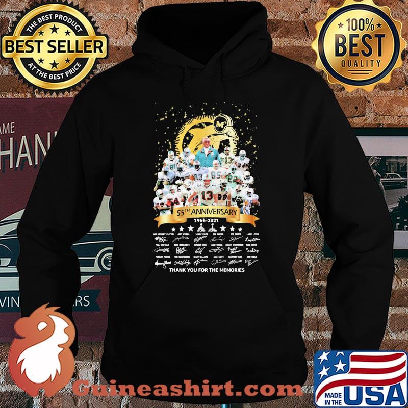 Miami dolphins 55th anniversary 1966 2021 thank you for the memories signatures s Hoodie