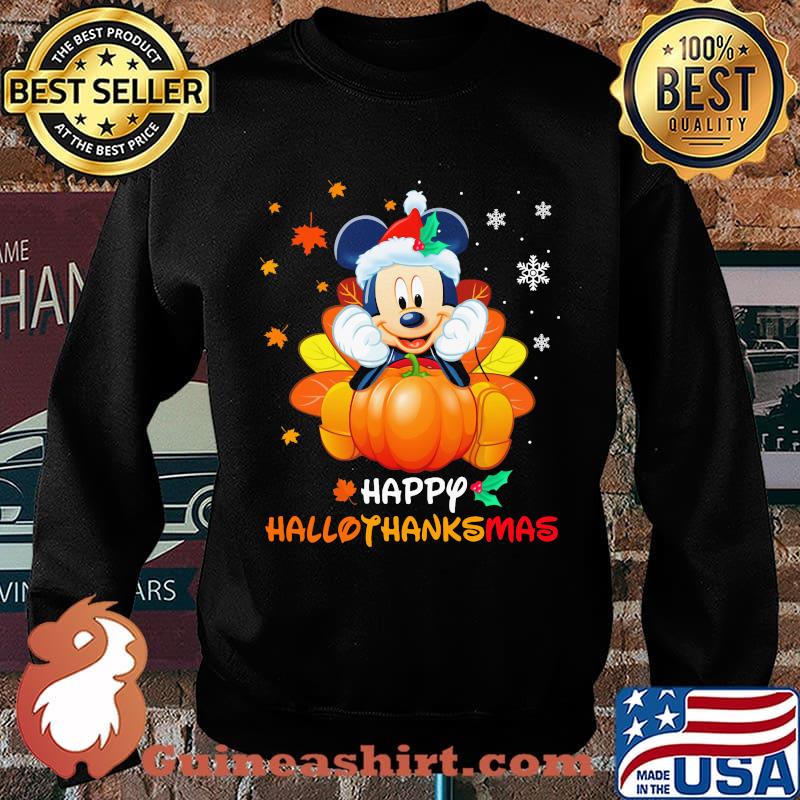 Mickey mouse happy hallothanksmas halloween thanksgiving christmas s Sweater