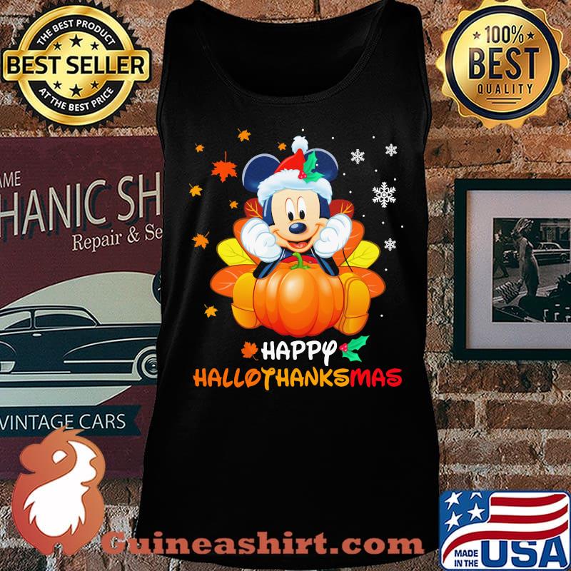 Mickey mouse happy hallothanksmas halloween thanksgiving christmas s Tank top