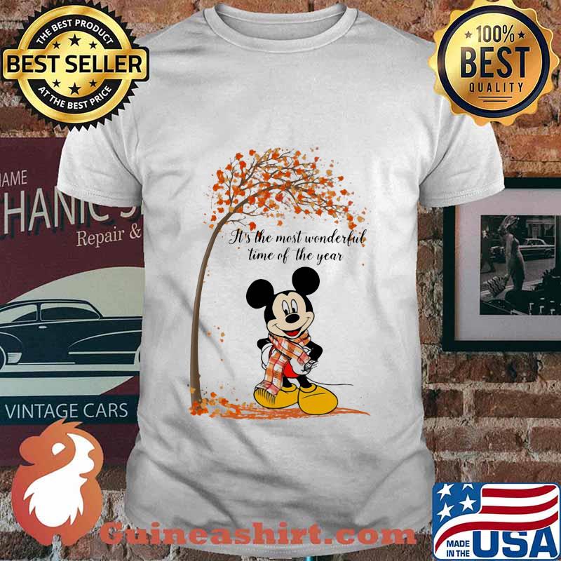 Mickey mouse it's the most wonderful time of the year leaves tree shirt