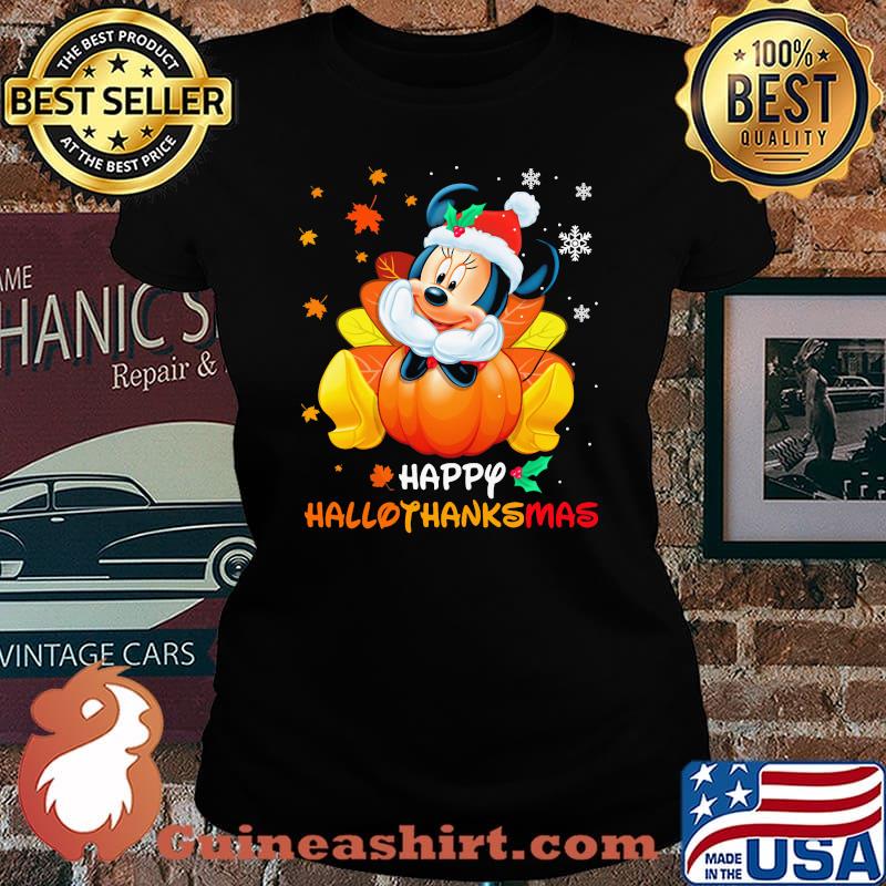 Minie mouse happy hallothanksmas halloween thanksgiving christmas s Laides tee