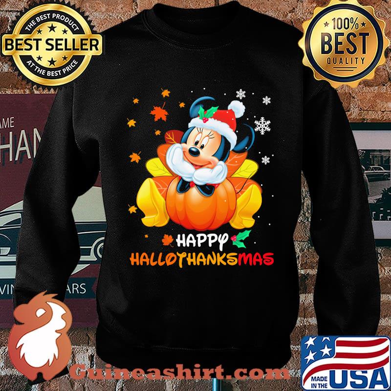 Minie mouse happy hallothanksmas halloween thanksgiving christmas s Sweater