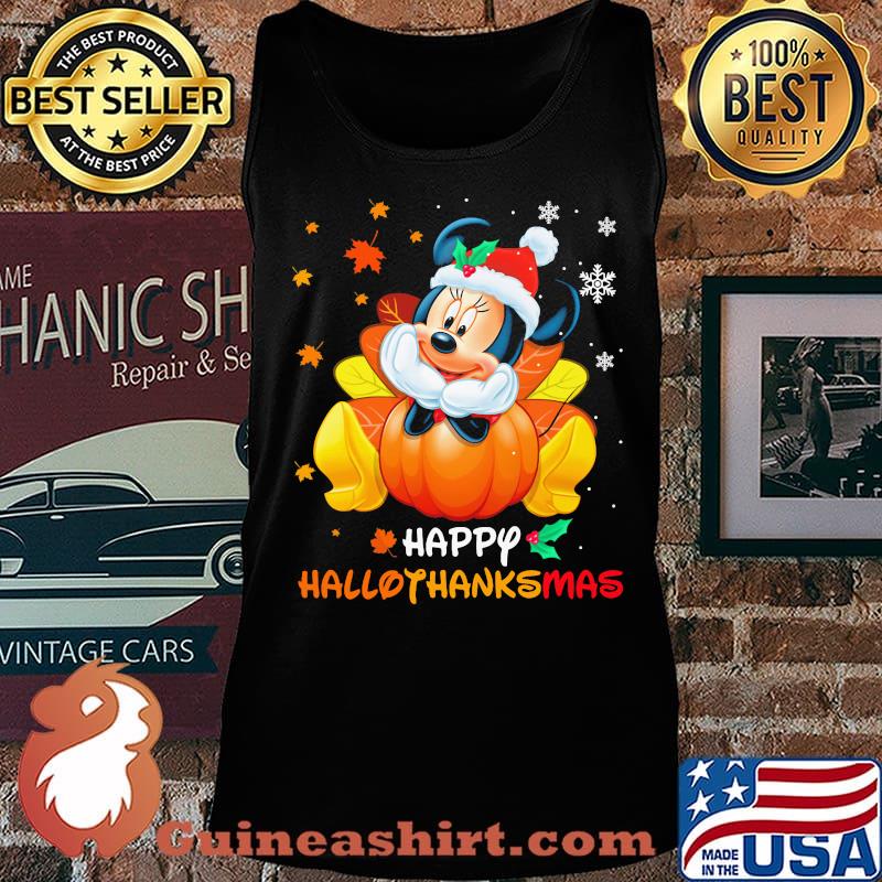 Minie mouse happy hallothanksmas halloween thanksgiving christmas s Tank top