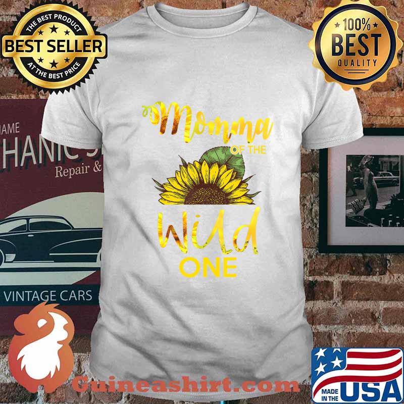 Momma Of The Wild One-1St Birthday Sunflower Outfit T-Shirt