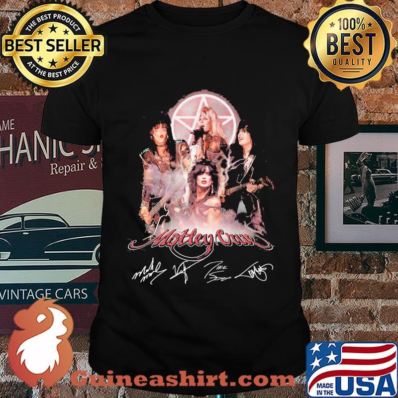 Motley crue band vintage signatures shirt