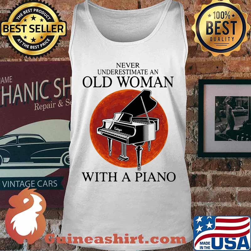 Never underestimate an old woman with a piano sunset s Tank top