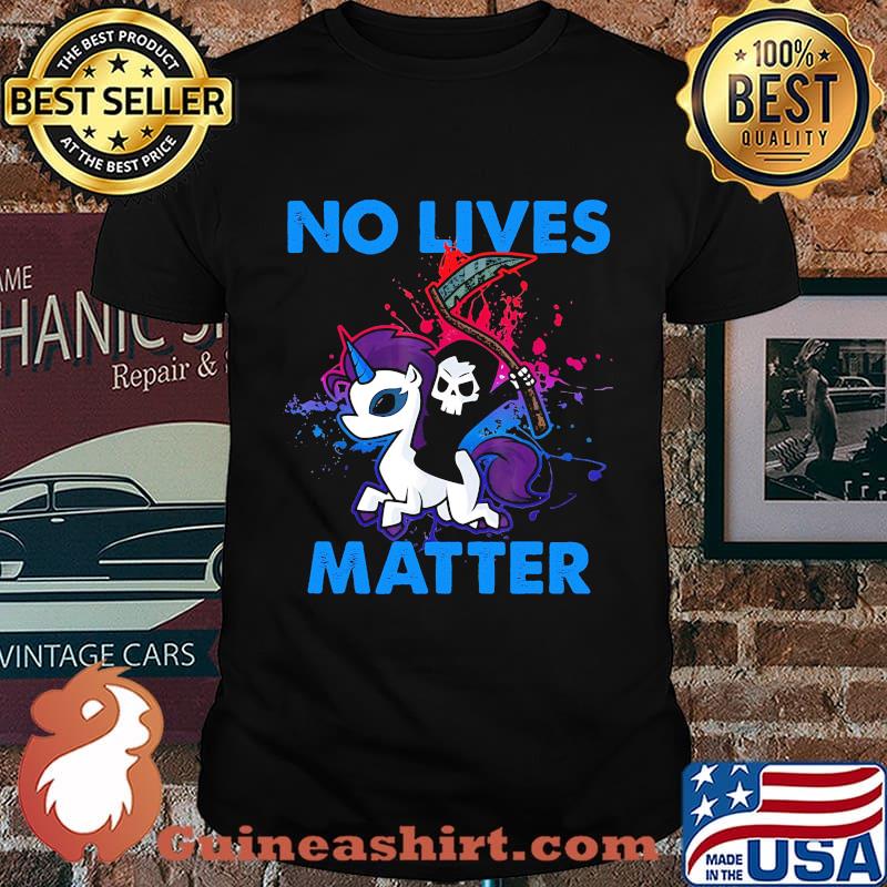 No Lives Matter Skeleton Riding Unicorn Shirt