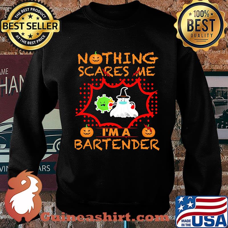 Nothing Scares Me I'm A Bartender Coronavirus Pumpkin Halloween Shirt Sweater