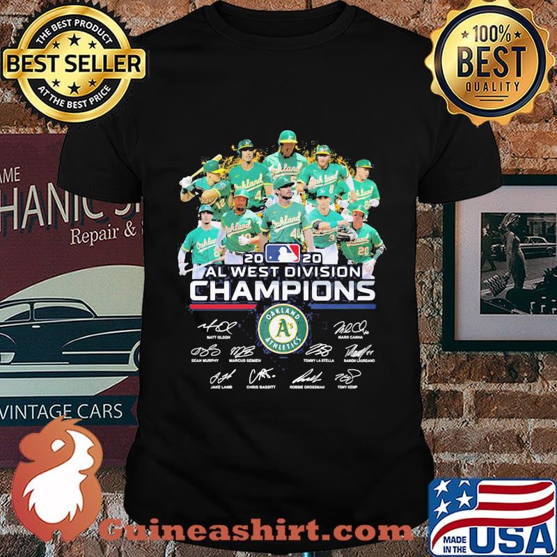 Oakland athletics al west division champions 2020 signatures shirt