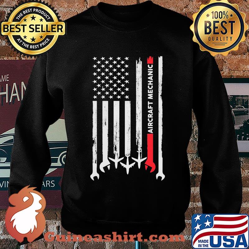 Official Aircraft Mechanic American Flag Independence Day Shirt Sweater