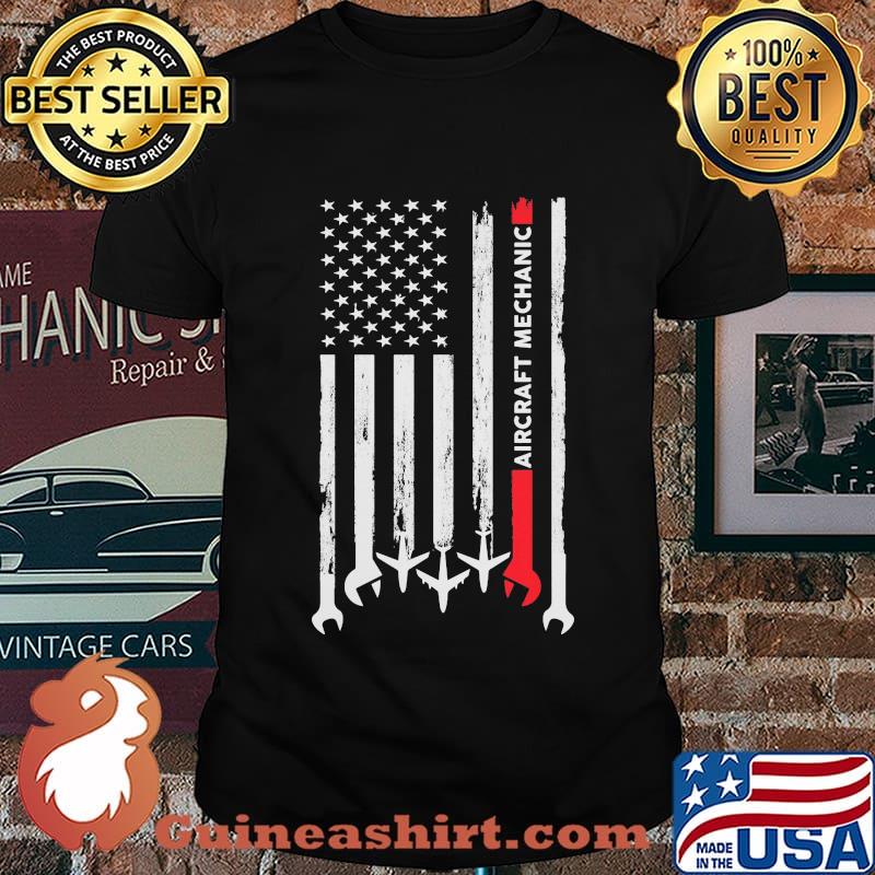Official Aircraft Mechanic American Flag Independence Day Shirt